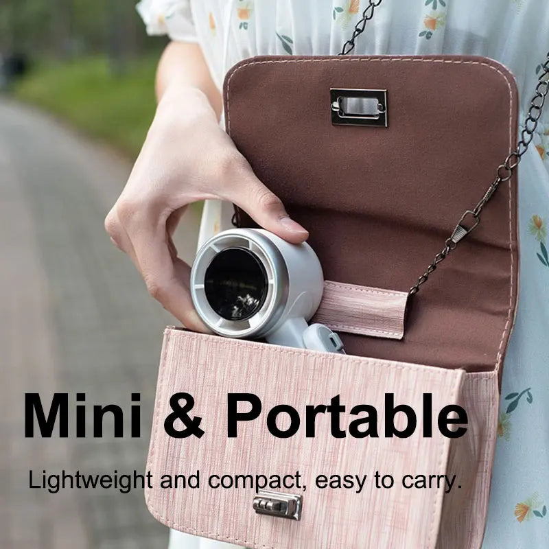 Experience Ultimate Comfort with Our Portable Handheld Electric Fan - 5 Adjustable Speeds, Rechargeable 3600MAH Battery, and LED Display for Ice Cooling Bliss