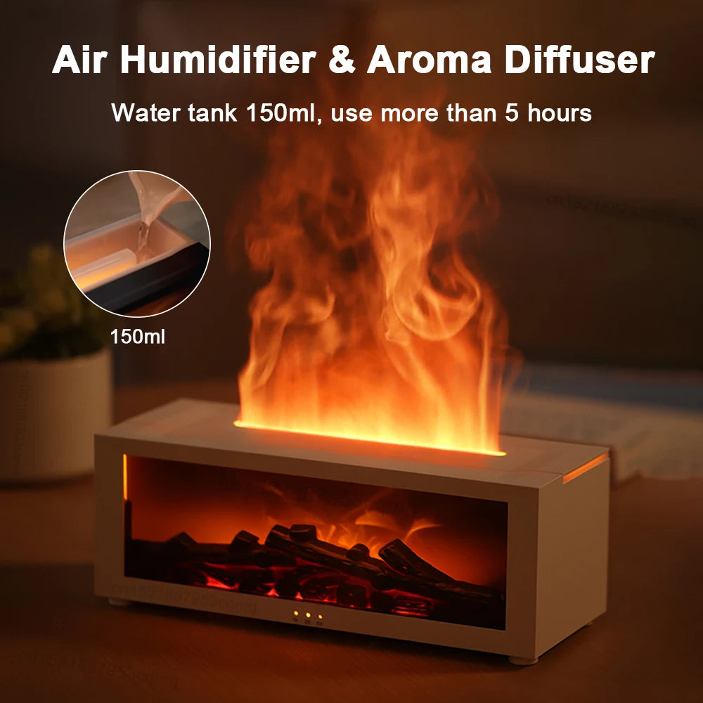 Transform Your Space with the Flame Aroma Humidifier: A Cozy Fireplace Effect for Aromatherapy and Relaxation