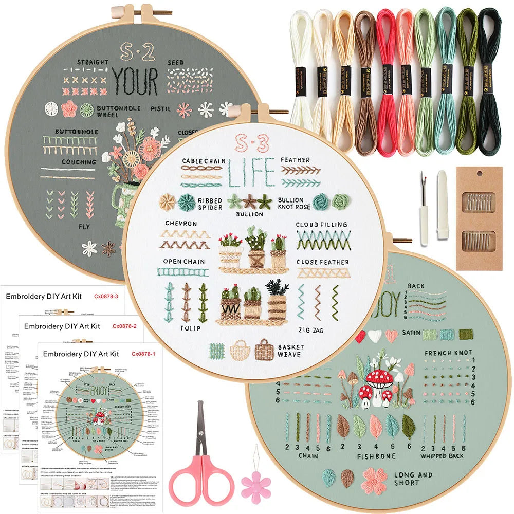 Embark on Your Creative Journey with Our 3/4-Piece Embroidery Starter Kit for DIY Crafters
