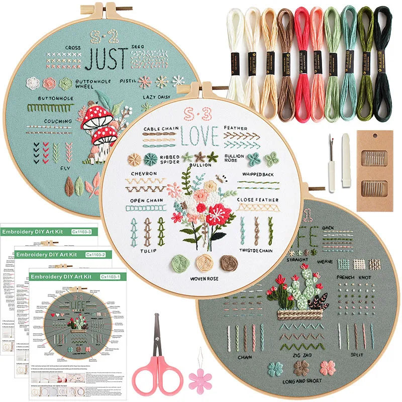 Embark on Your Creative Journey with Our 3/4-Piece Embroidery Starter Kit for DIY Crafters
