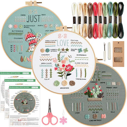 Embark on Your Creative Journey with Our 3/4-Piece Embroidery Starter Kit for DIY Crafters
