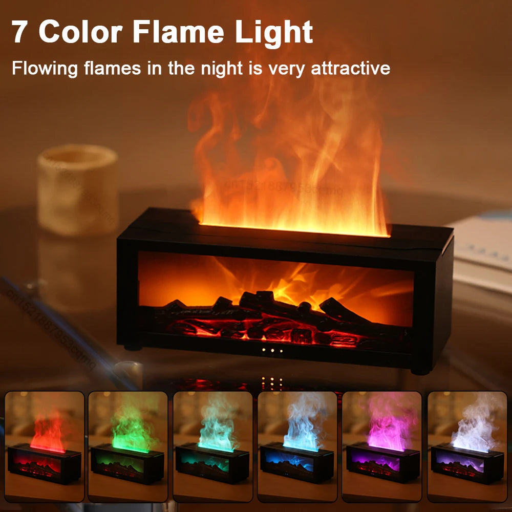 Transform Your Space with the Flame Aroma Humidifier: A Cozy Fireplace Effect for Aromatherapy and Relaxation