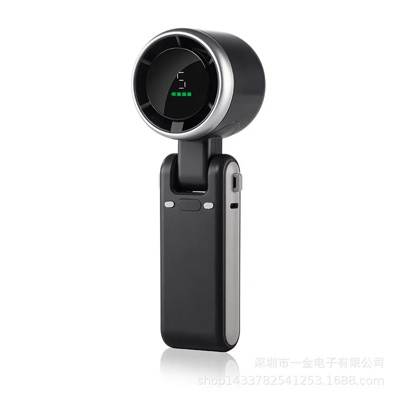 Experience Ultimate Comfort with Our Portable Handheld Electric Fan - 5 Adjustable Speeds, Rechargeable 3600MAH Battery, and LED Display for Ice Cooling Bliss