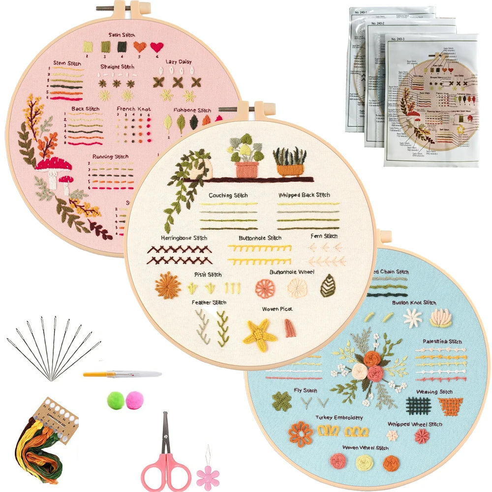 Embark on Your Creative Journey with Our 3/4-Piece Embroidery Starter Kit for DIY Crafters