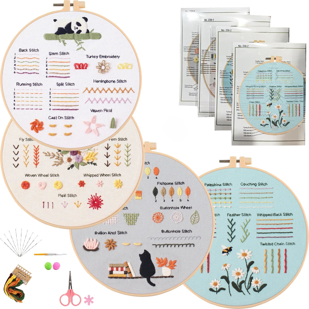 Embark on Your Creative Journey with Our 3/4-Piece Embroidery Starter Kit for DIY Crafters