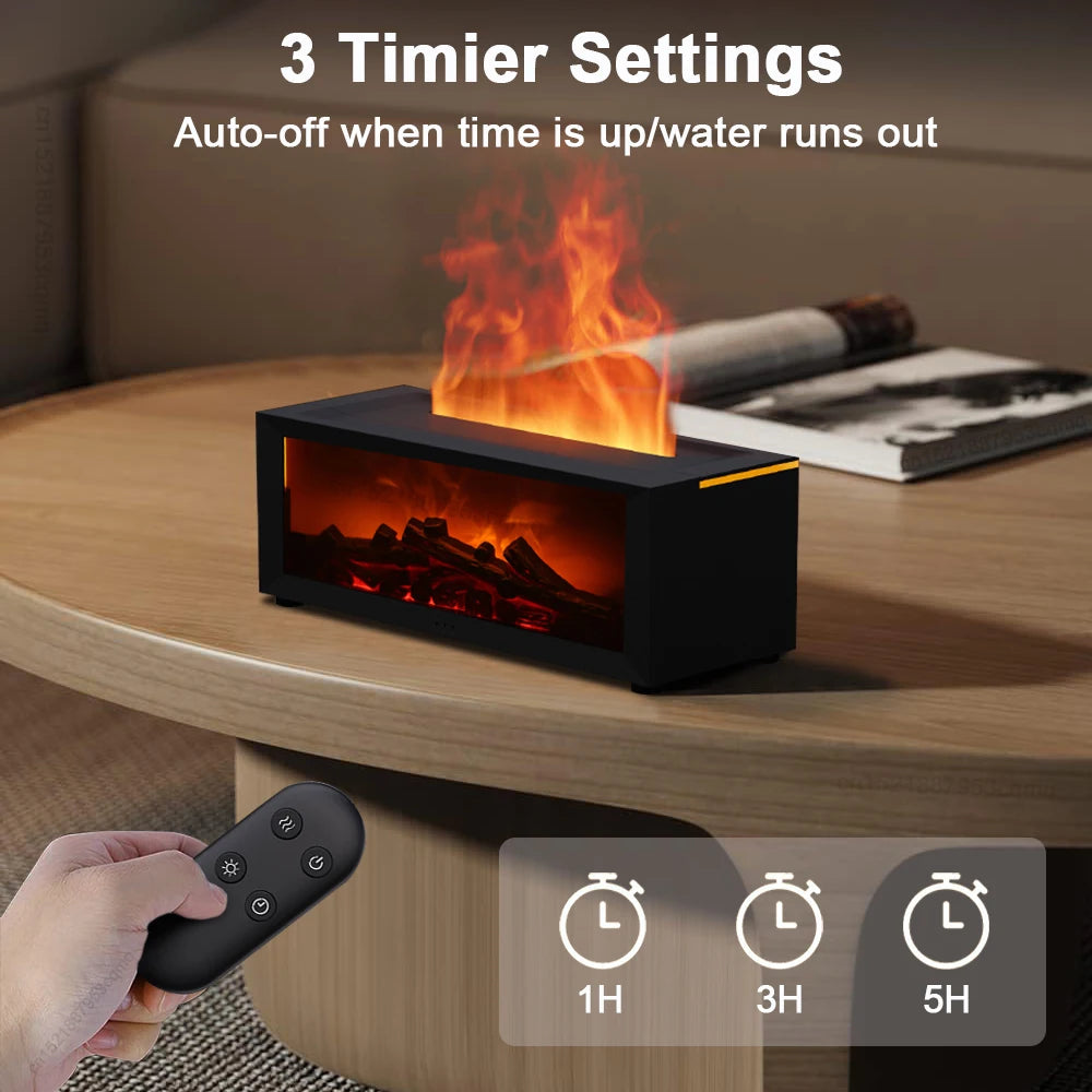 Transform Your Space with the Flame Aroma Humidifier: A Cozy Fireplace Effect for Aromatherapy and Relaxation