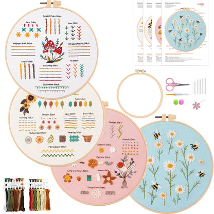 Embark on Your Creative Journey with Our 3/4-Piece Embroidery Starter Kit for DIY Crafters