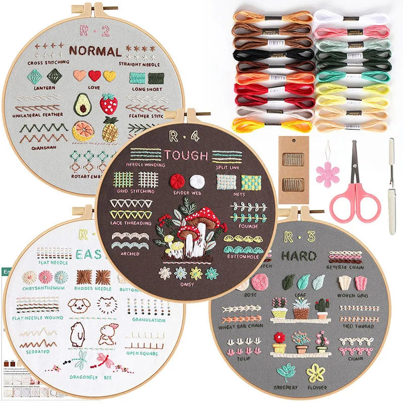 Embark on Your Creative Journey with Our 3/4-Piece Embroidery Starter Kit for DIY Crafters