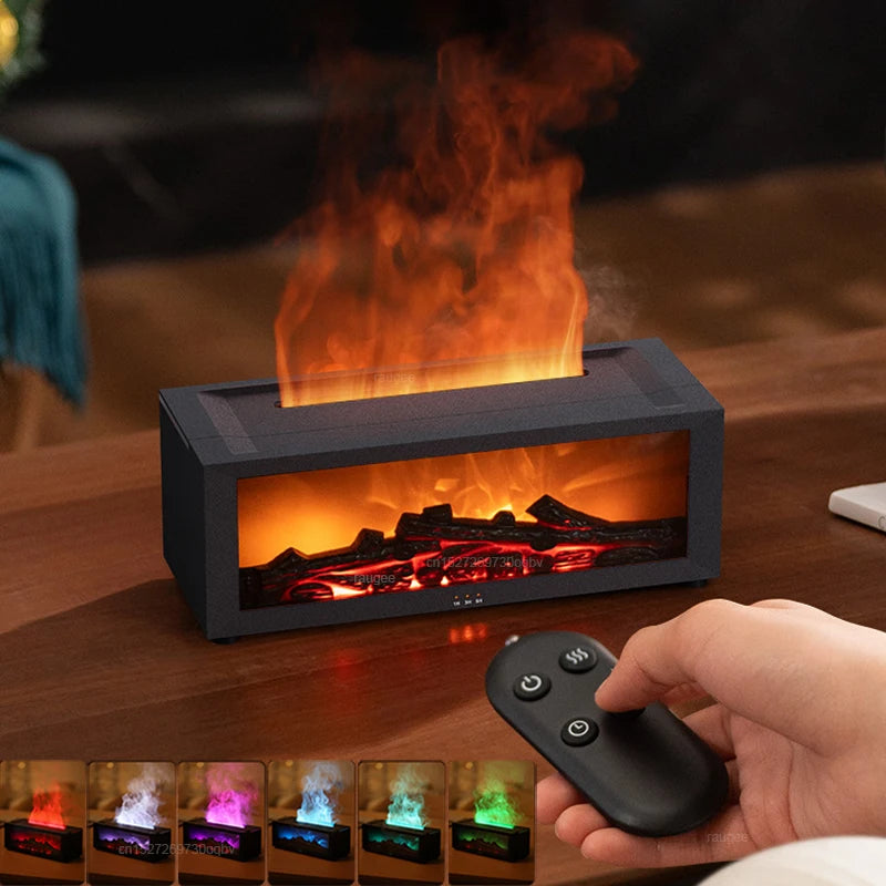 Transform Your Space with the Flame Aroma Humidifier: A Cozy Fireplace Effect for Aromatherapy and Relaxation