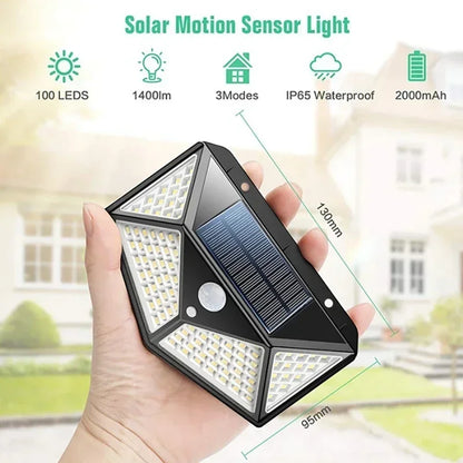 Illuminate Your Outdoor Spaces with the New Upgrade Solar Street Light - 100 LEDs, PIR Motion Sensor, and Eco-Friendly Solar Power!